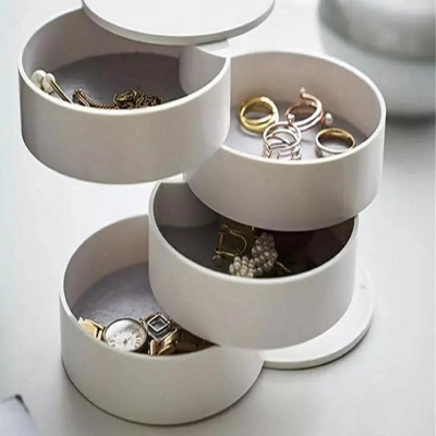 منظم مجوهرات دوار ذو 4 طبقات - منظم صندوق المجوهرات