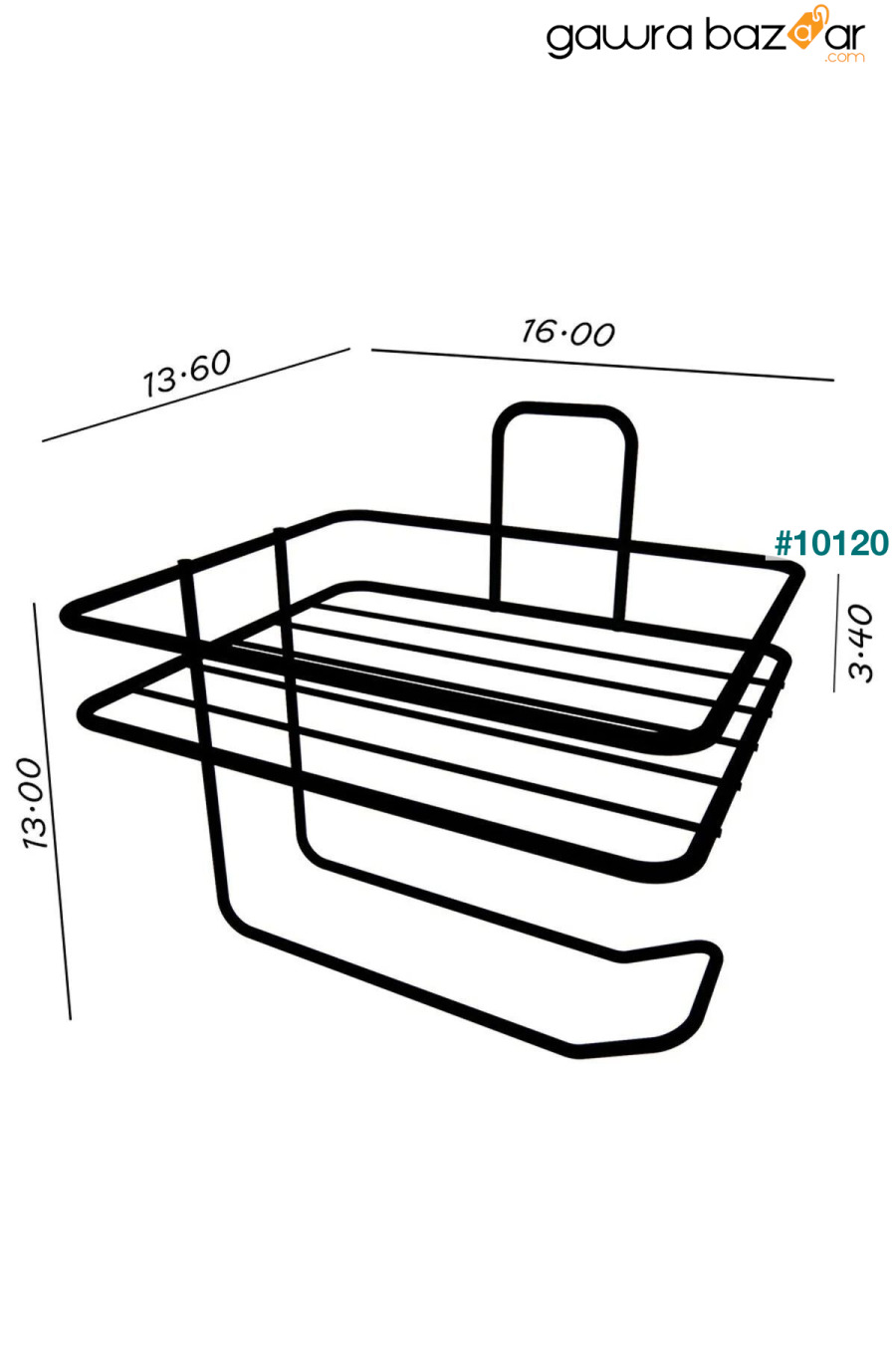 لاصق مناديل حمام حامل حزام ماتي الأسود معدن حامل مناديل تواليت EVA METAL TASARIM 3