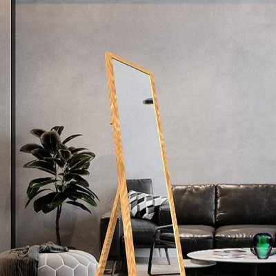مرآة كاملة الطول بأقدام خشبية طبيعية مقاس 145 × 40 سم