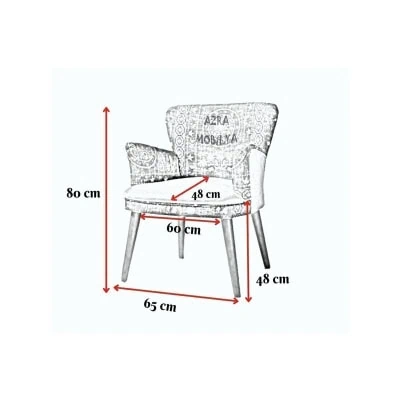 كرسي بذراعين - كنبة فردية - قماش كتان - ساق خشبية - كريمي
