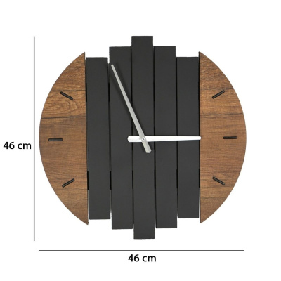 ساعة حائط خشبية فاخرة مزخرفة، حجم كبير