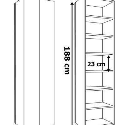 AE-3085 SELEN MULTI-PURPOSE CABINET 7 أرفف، 2 أبواب خزانة المطبخ خزانة خزانة الحمام خزانة الصنوبر