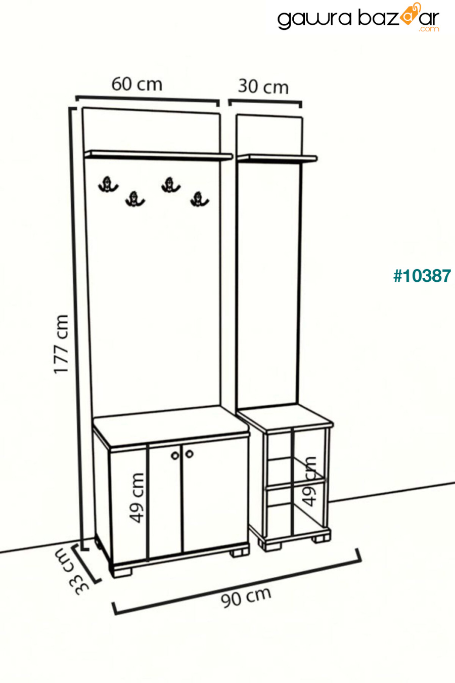 رف معطف بمرآة من Cloakroom Birnurpazar Bulut باللون الأبيض birnur pazar 4