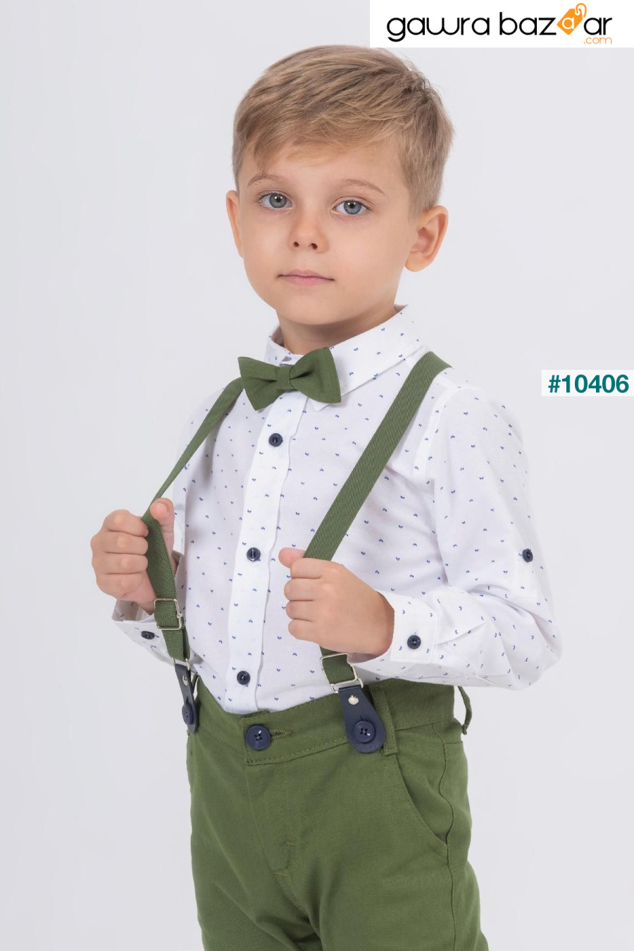 بدلة صبي قميص منقوشة ورقة مع سالوبيت Gold Class Kidswear 0