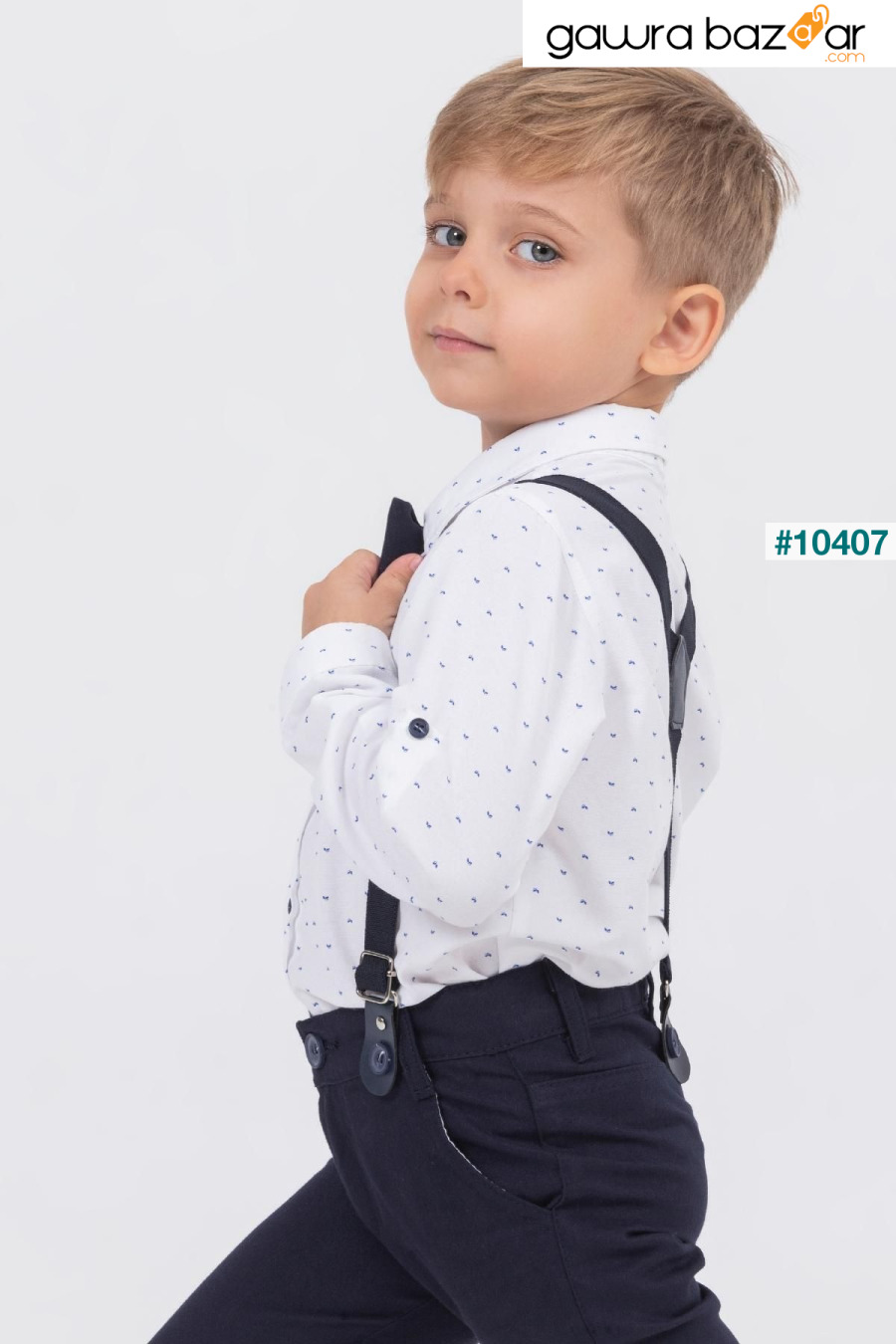 بدلة صبي قميص منقوشة ورقة مع سالوبيت Gold Class Kidswear 2