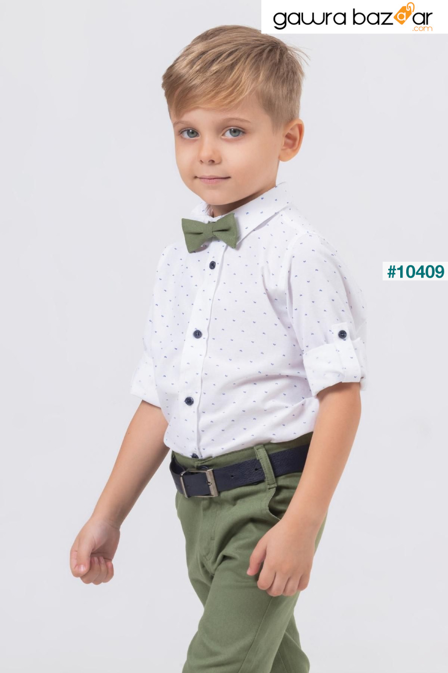 مجموعة قميص الصبي منقوشة ورقة Gold Class Kidswear 2