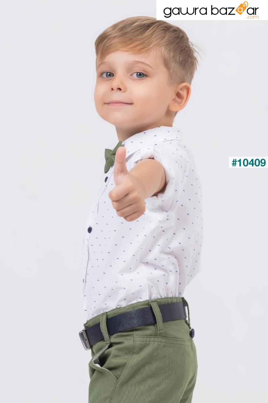 مجموعة قميص الصبي منقوشة ورقة Gold Class Kidswear 1