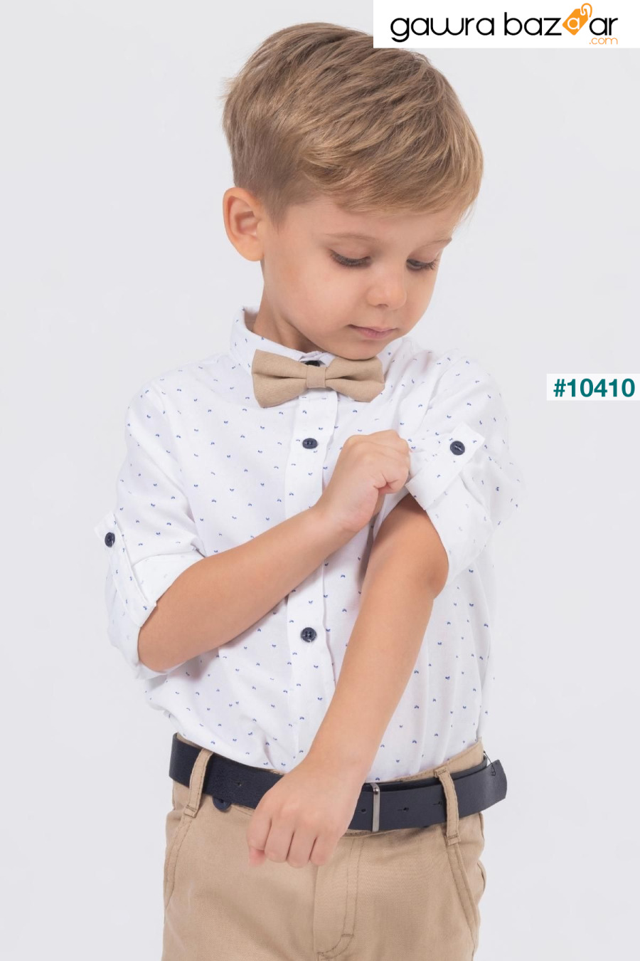 مجموعة قميص الصبي منقوشة ورقة Gold Class Kidswear 1