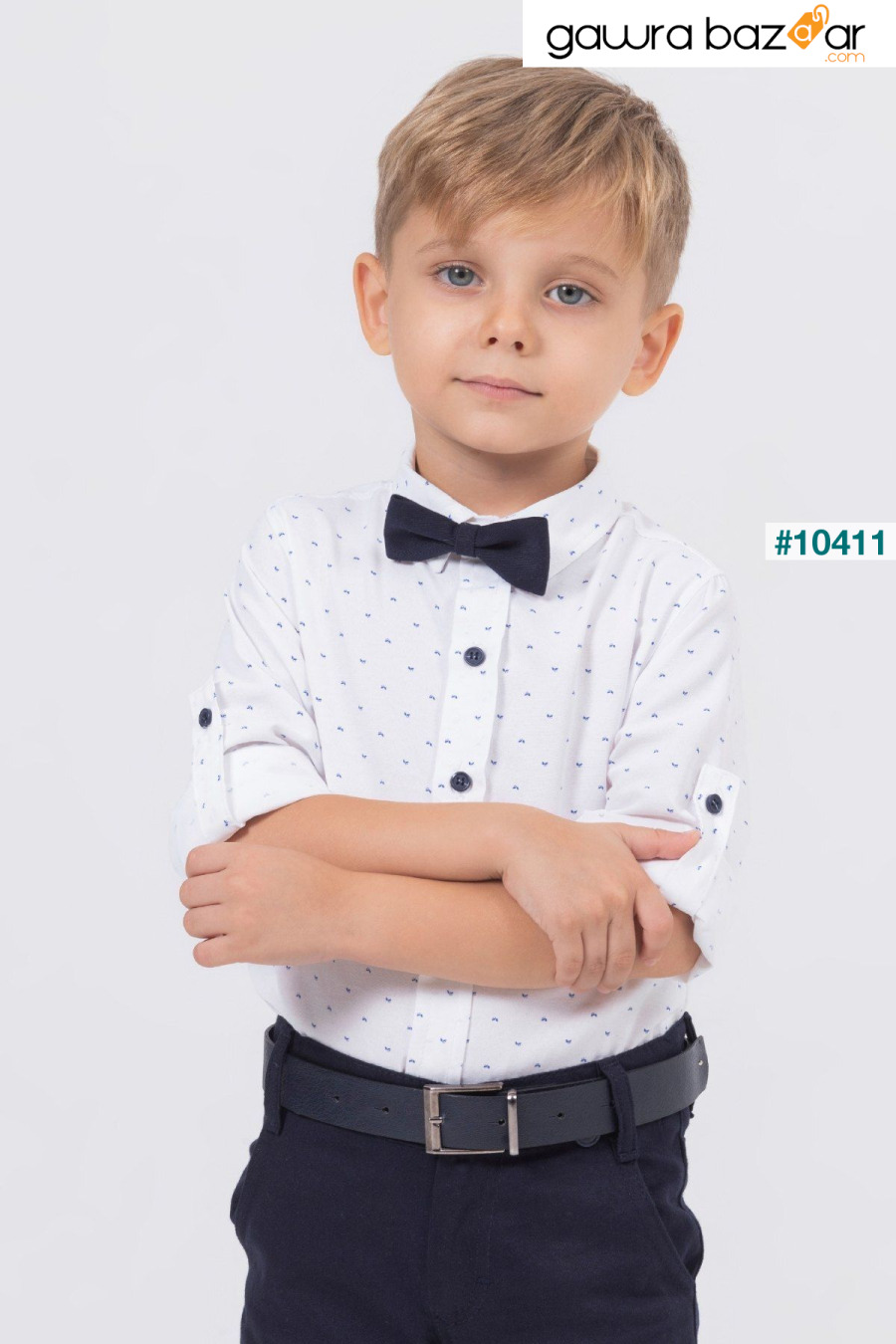 مجموعة قميص الصبي منقوشة ورقة Gold Class Kidswear 1