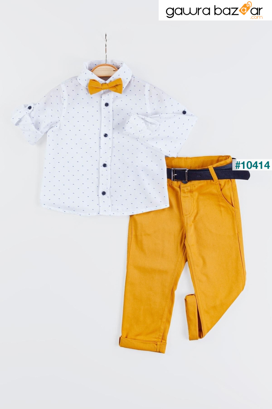 مجموعة قميص الصبي منقوشة ورقة Gold Class Kidswear 3