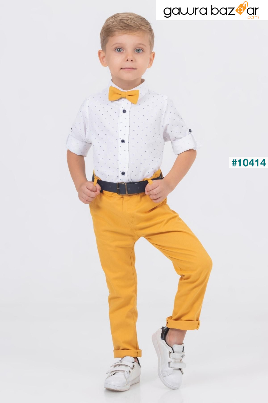 مجموعة قميص الصبي منقوشة ورقة Gold Class Kidswear 1