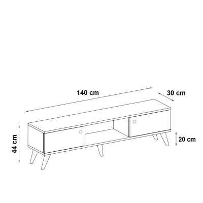 حامل تلفزيون إمري بأرجل خشبية من خشب الصنوبر الأطلسي مقاس 140 سم