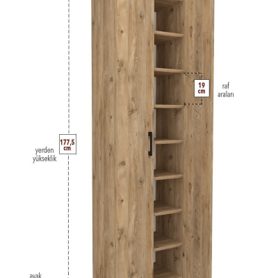 خزانة أحذية ذات 8 أرفف ورف أحذية ببابين Cemre Cam