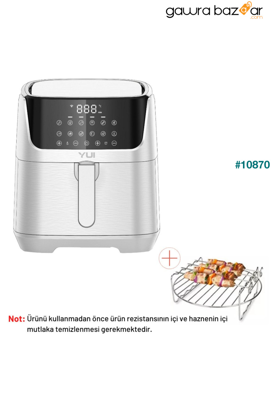 مقلاة هوائية سعة 5.5 لتر لون أبيض M25 Maxifry Pro Smart Fryer Yui 2