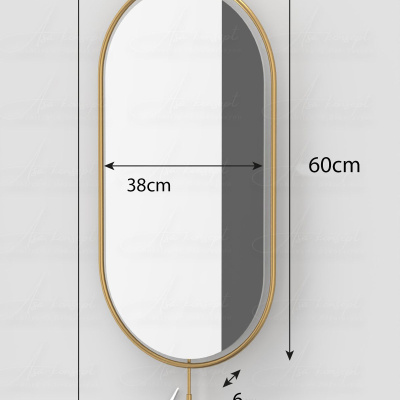 الصفاء LED تعمل بالبطارية ذهبي 38X77 سم حجم صغير ديكور مدخل قاعة المدخل جدار غرفة المعيشة مرآة حمام