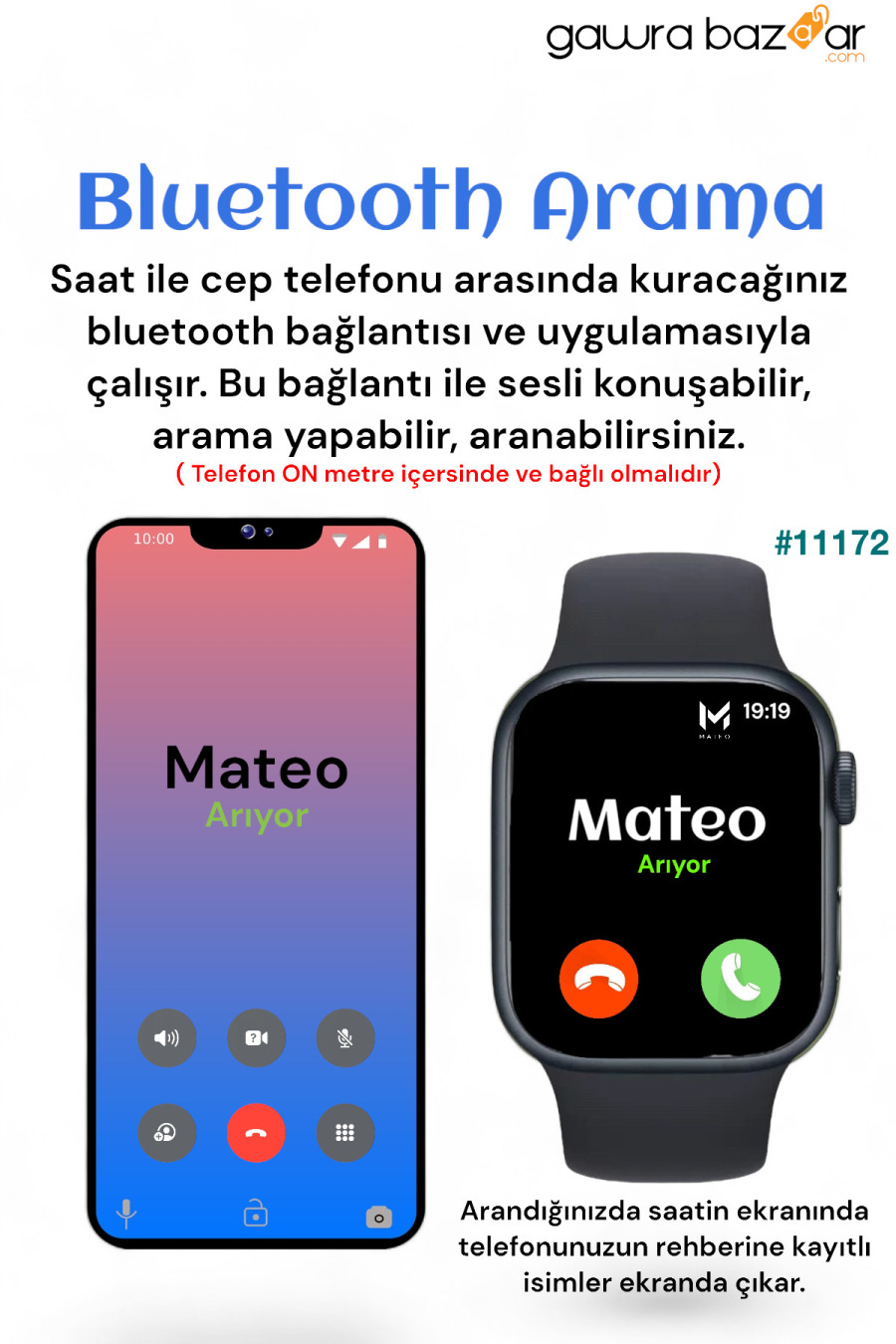 ساعة ذكية الجيل الجديد T700s Watch 7 Series IOS Android متوافقة مع بلوتوث استقبال إشعارات المكالمات MATEO 3