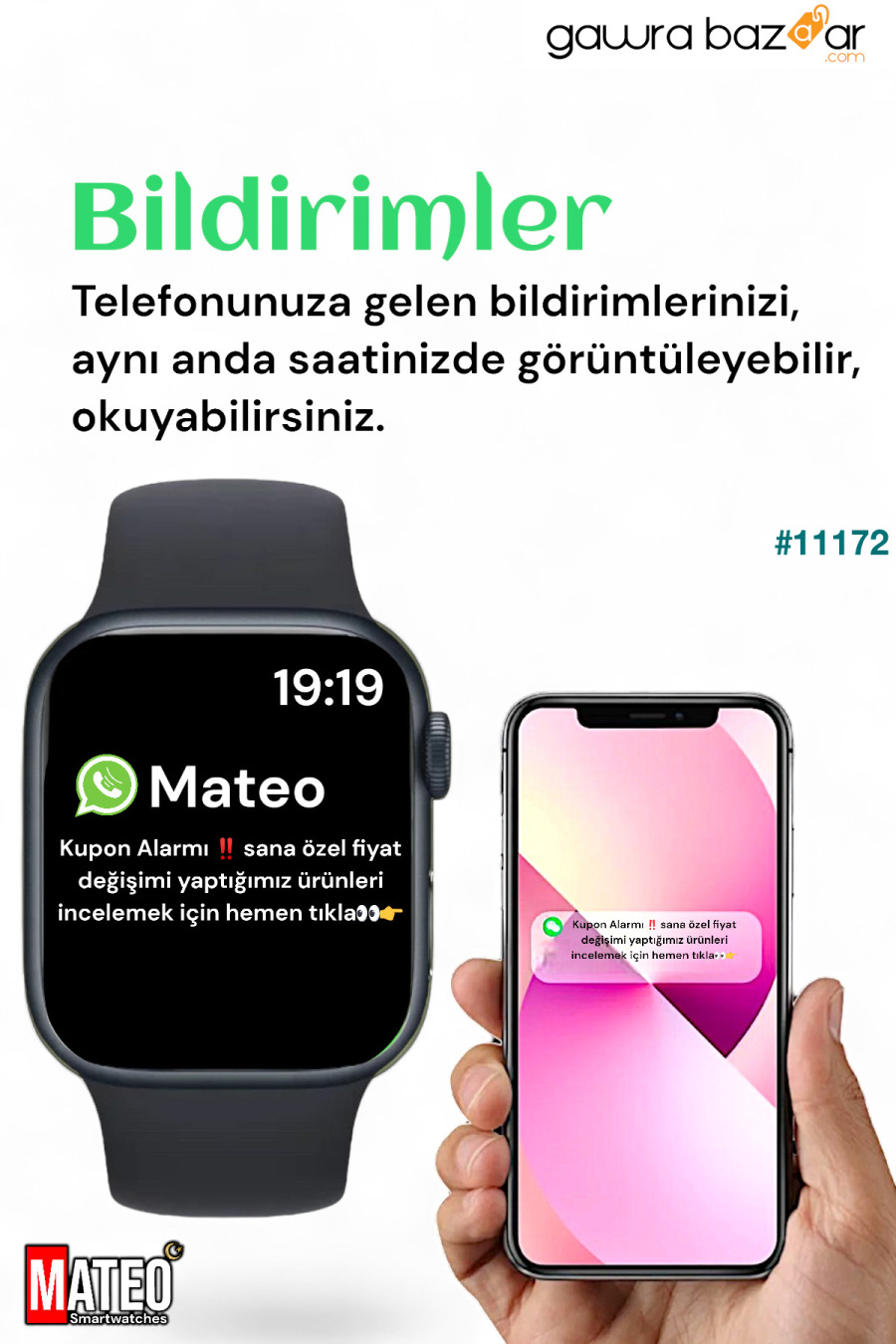 ساعة ذكية الجيل الجديد T700s Watch 7 Series IOS Android متوافقة مع بلوتوث استقبال إشعارات المكالمات MATEO 6